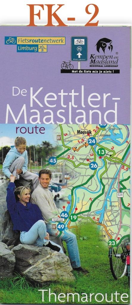 Fk-2 fietskaart - plattegrond kettler - maaskant route, Ophalen of Verzenden, 1800 tot 2000, Nederland, Landkaart