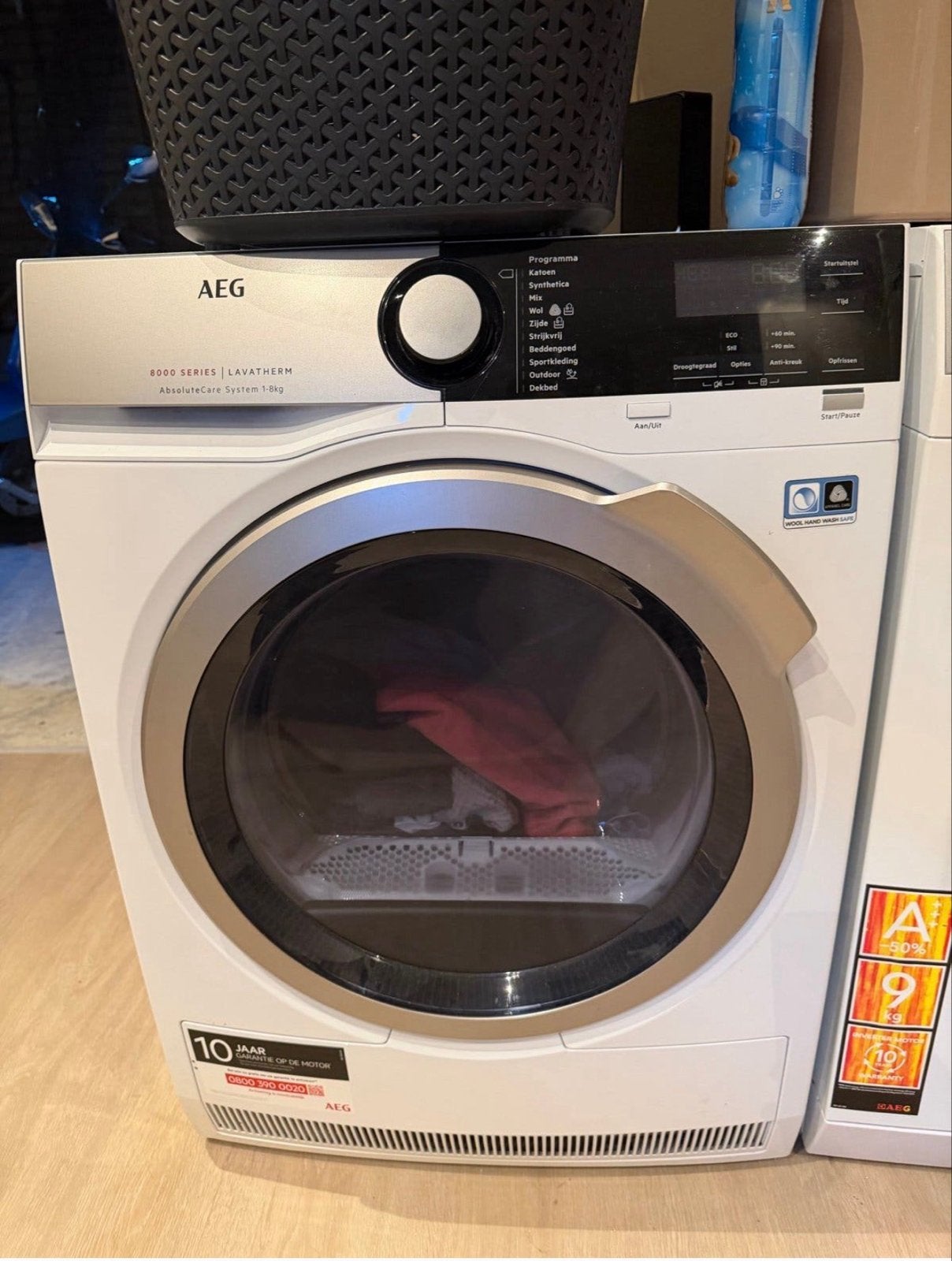 AEG Lavatherm 8000 Series AbsoluteCare System 1-8kg, Ophalen, 6 tot 8 kg, Zo goed als nieuw, Voorlader