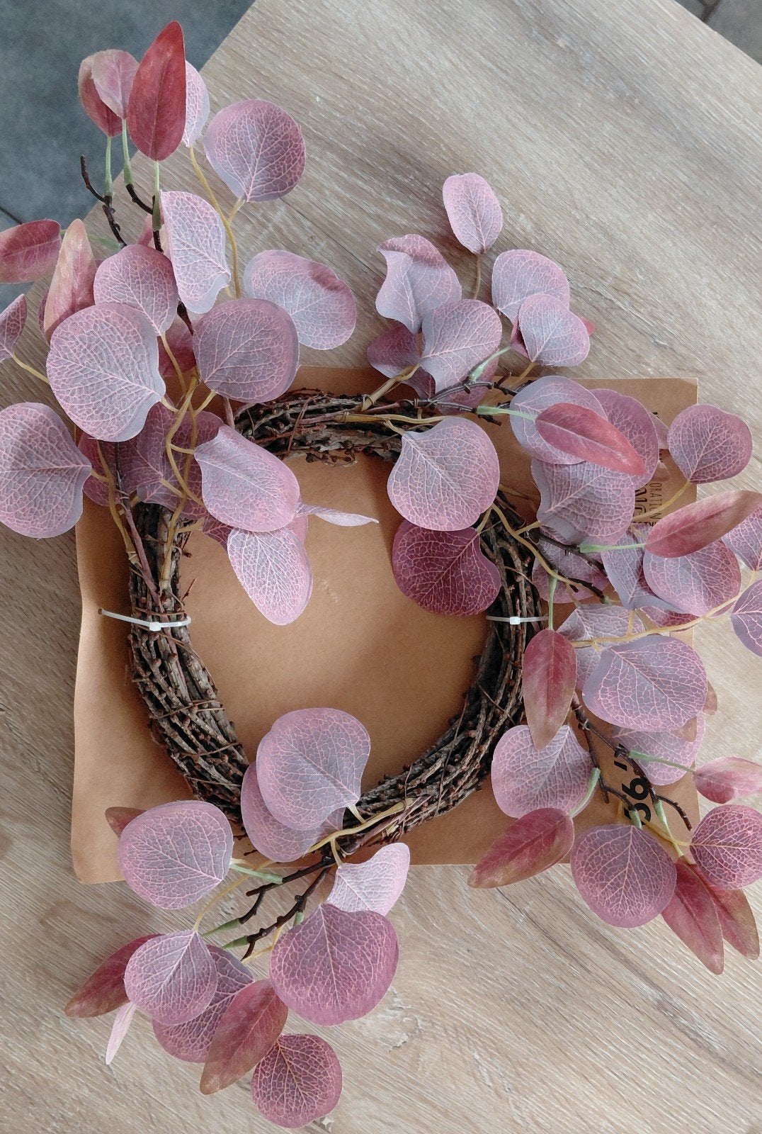 Mooie lila/roze kunst herfstkrans 23 cm.doorsnede Nieuw, Ophalen of Verzenden, Nieuw