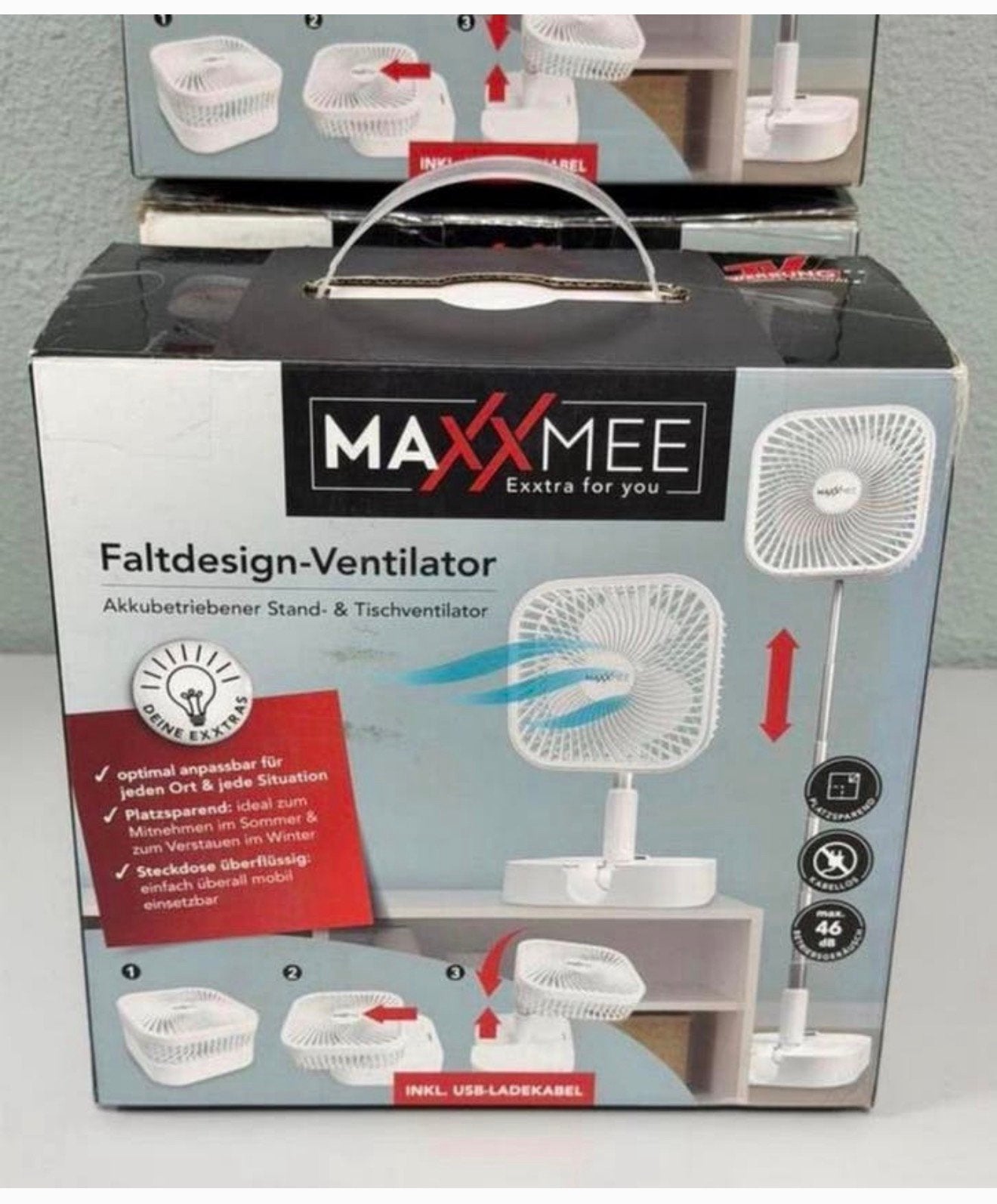 NIEUW accu tafelventilator verstelbaar + afstandsbediening, Ophalen of Verzenden, H, Tafelventilator, B