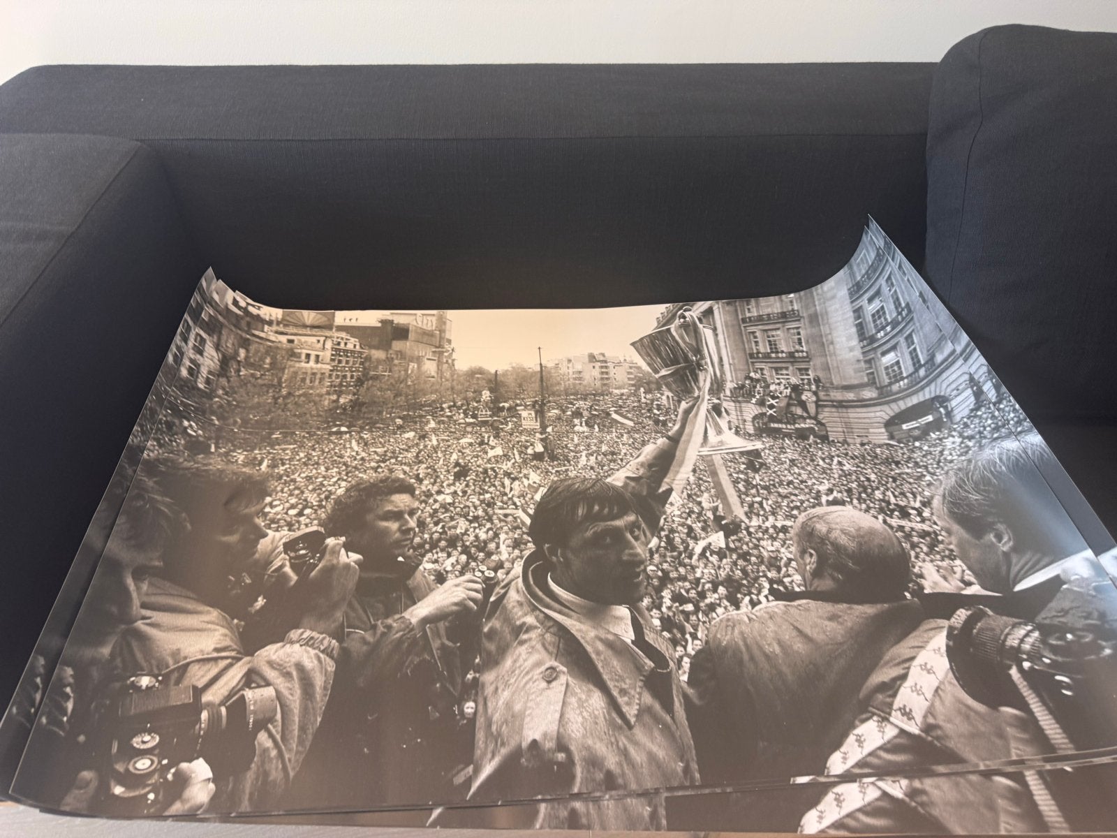 Poster Ajax huldiging 1987 - Johan Cruijff 100x70cm, Gebruikt, Deurposter of groter, Rechthoekig Liggend, Ophalen of Verzenden