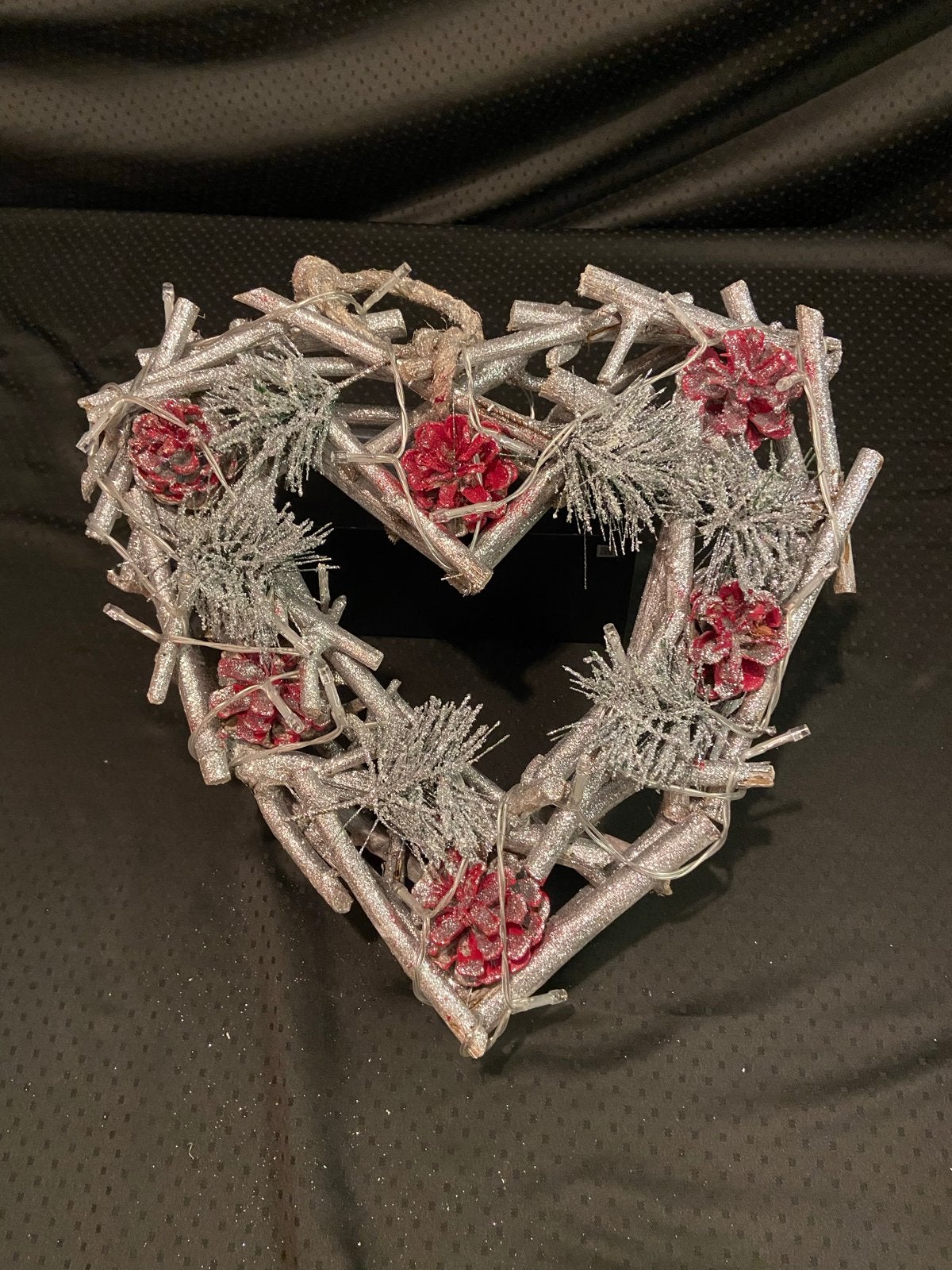 Kerstkrans hart met verlichting, Ophalen of Verzenden
