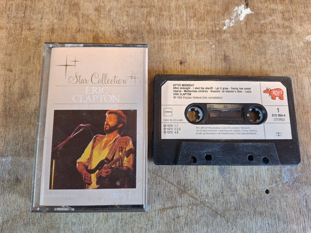Vintage originele muziek cassette Eric Clapton after midnigh, Ophalen of Verzenden, Gebruikt, 1 bandje