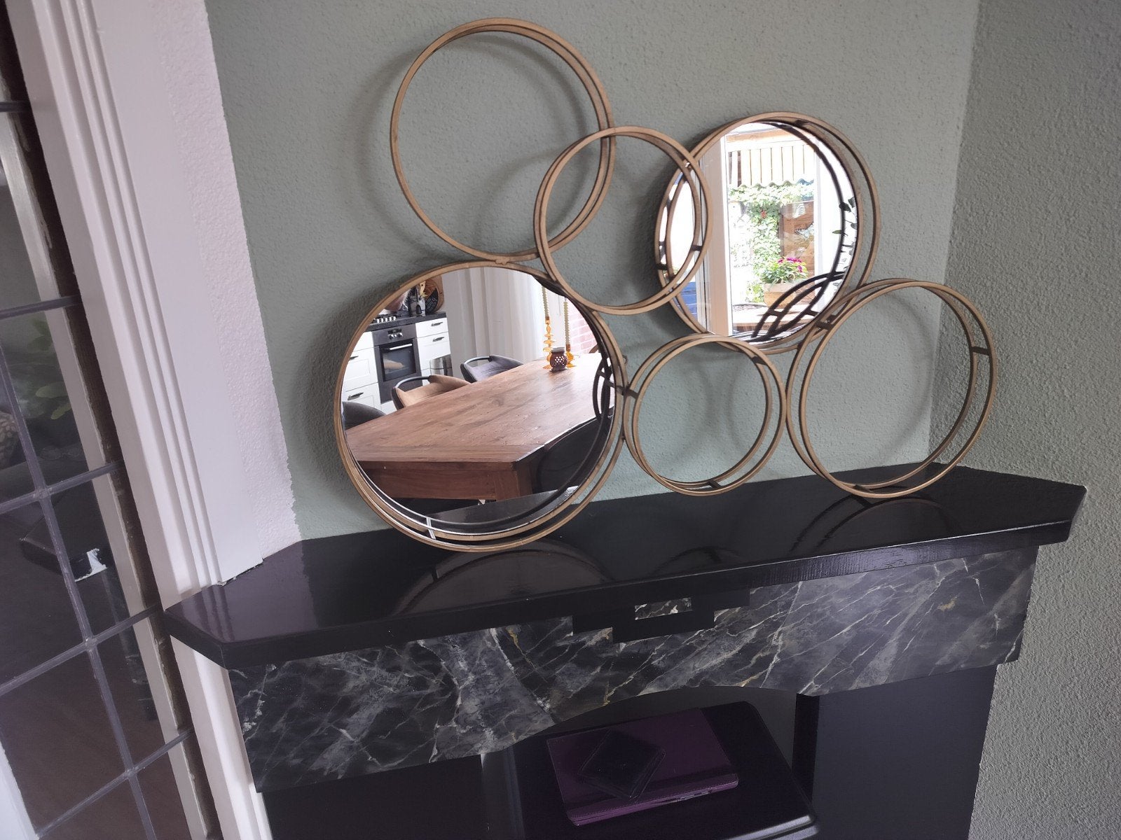 mooie decoratieve spiegel(s), Huis en Inrichting, Woonaccessoires | Spiegels, Ophalen, Rond, Zo goed als nieuw, 75 tot 100 cm