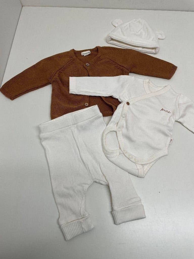 Setje Prenatal: broekje, romper, truitje en muts mt 44-50, Prénatal, Meisje, Ophalen of Verzenden, Zo goed als nieuw