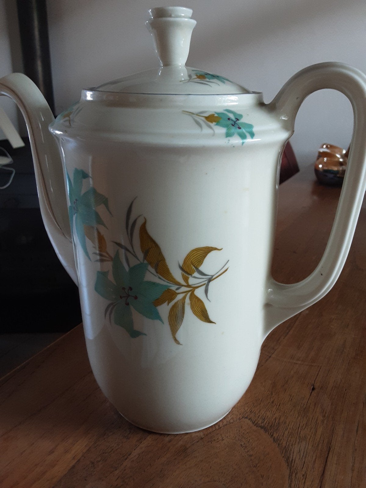 Vintage Mosa Maastricht Theepot met bloemmotief, Ophalen