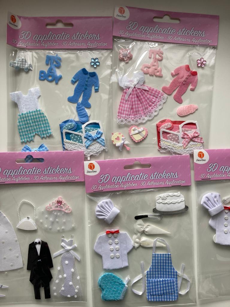 3D applicatie stickers voor kaarten en scrapbooking, Ophalen of Verzenden, Nieuw, Overige thema's, Overige typen