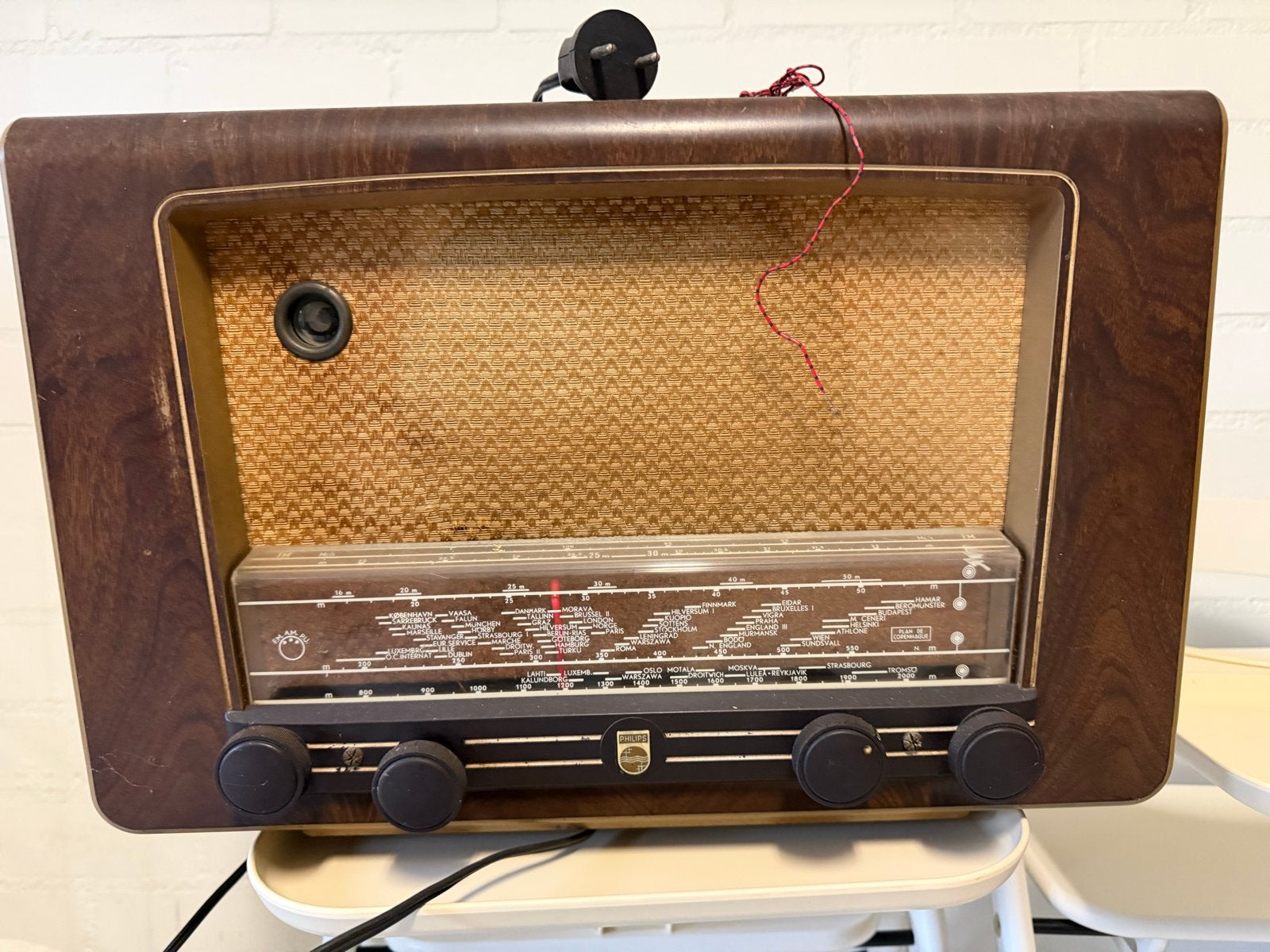 Vintage Philips buizenradio - Decoratief object, Ophalen, Gebruikt, Radio