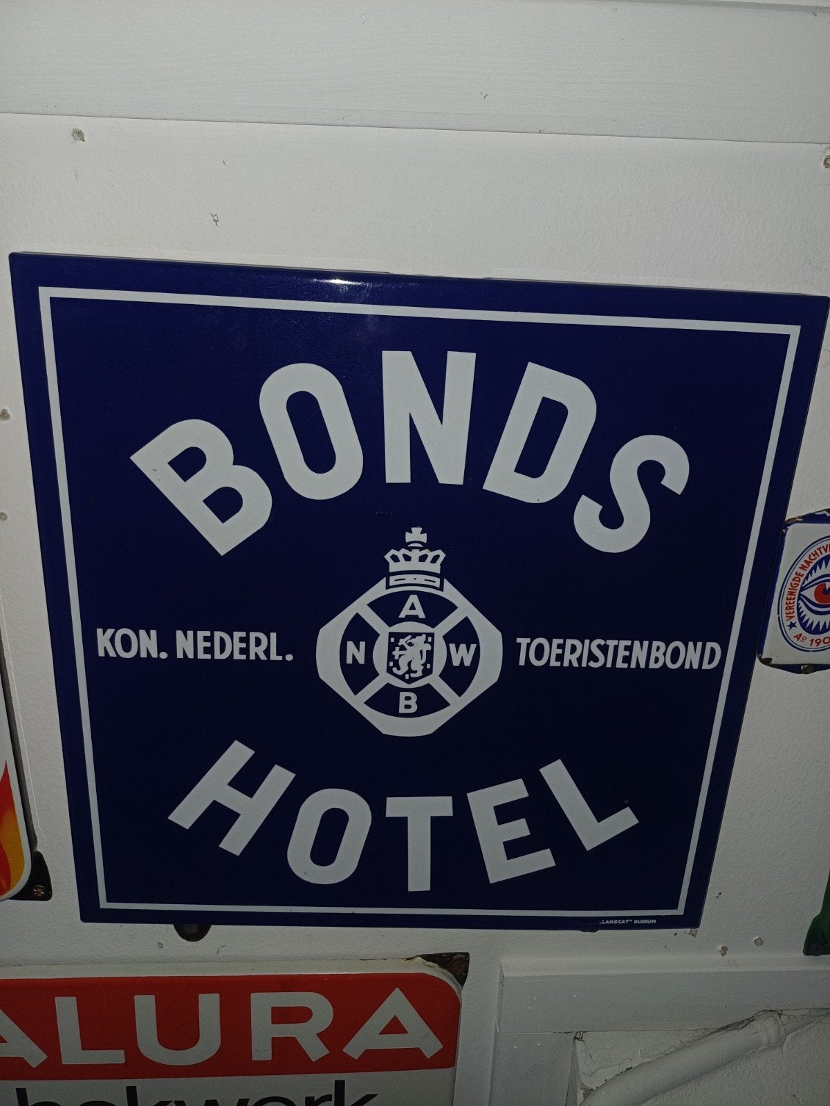 Vintage ANWB Toeristenbond Hotel Emaille Bord, Antiek en Kunst, Antiek | Emaille, Ophalen of Verzenden