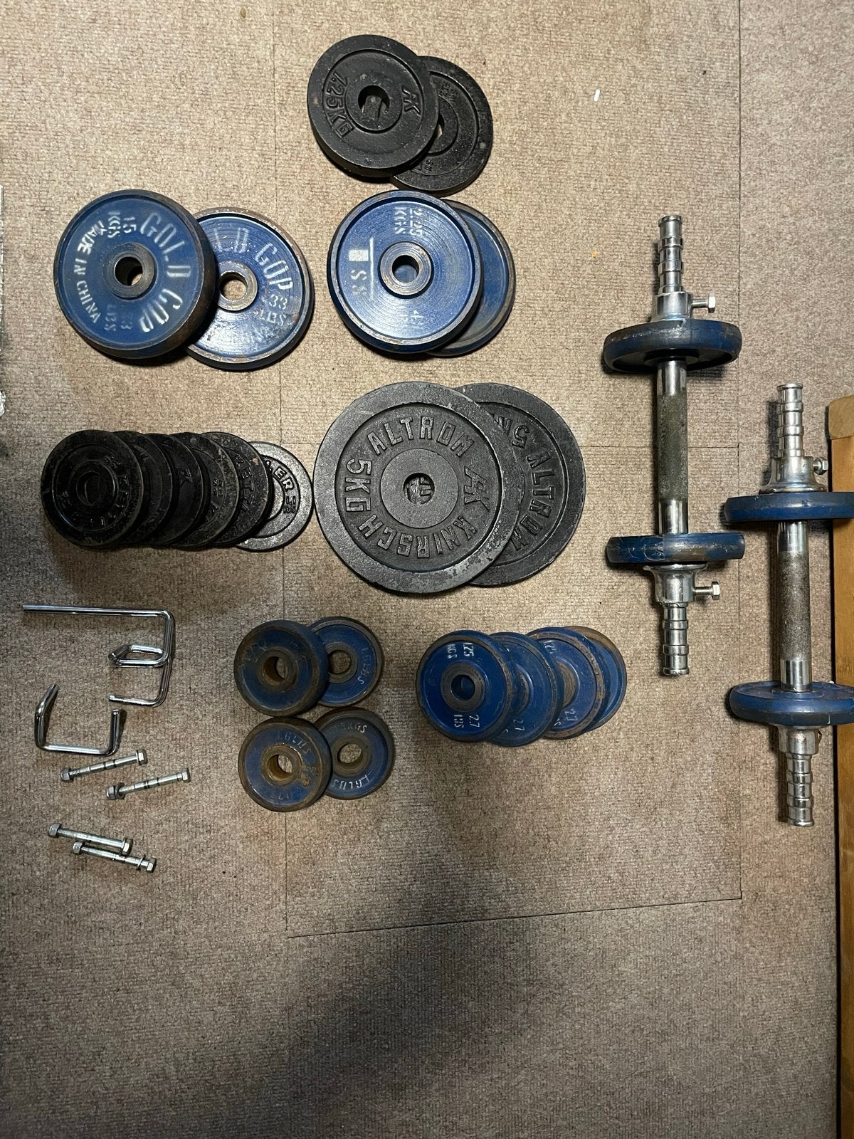Kettler Sport Fitnessbank met Halters en Gewichten, Ophalen, Gebruikt, Armen, Fitnessbank