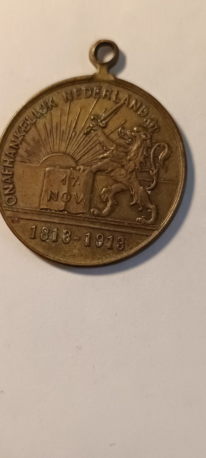 Herdenkingspenning 100 jaar Koninkrijk der Nederlanden, Ophalen of Verzenden, Brons, Nederland