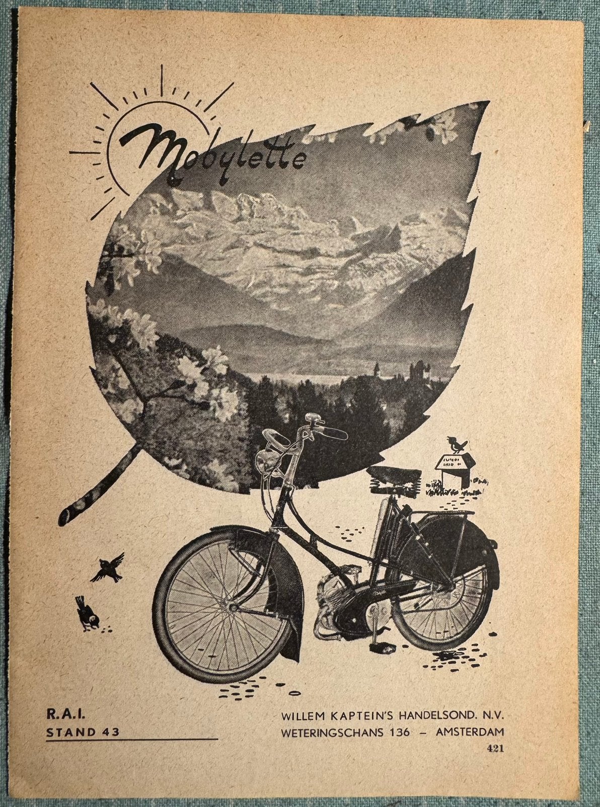 Advertentie 1951 Mobylette Willem Kaptein, Verzenden, Zo goed als nieuw, Motoren