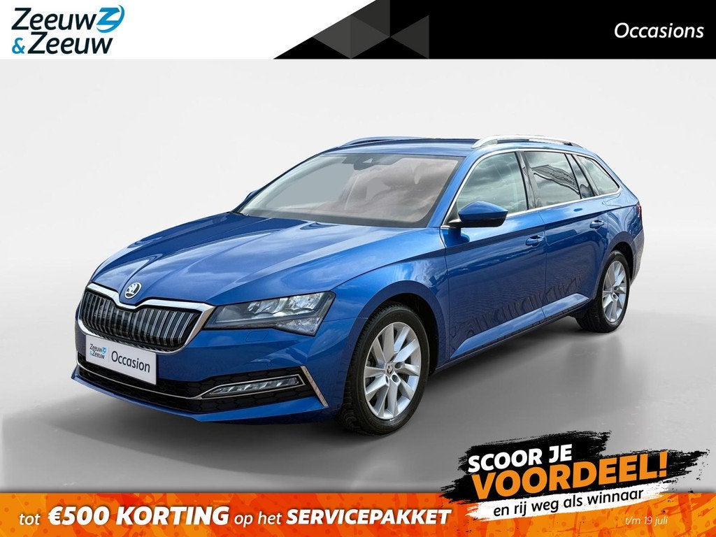 Skoda Superb Combi 1.4 TSI iV Business Edition Plus *Automaa, Auto's, Skoda, Gebruikt, 4 cilinders, Blauw, Hybride Elektrisch/Benzine
