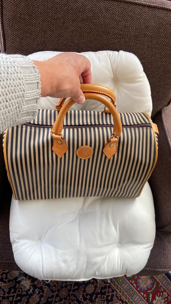 Fendi Boston tas jaren 90 tas met leder afgewerkt., Sieraden, Tassen en Uiterlijk, Ophalen of Verzenden, Zo goed als nieuw, Overige kleuren