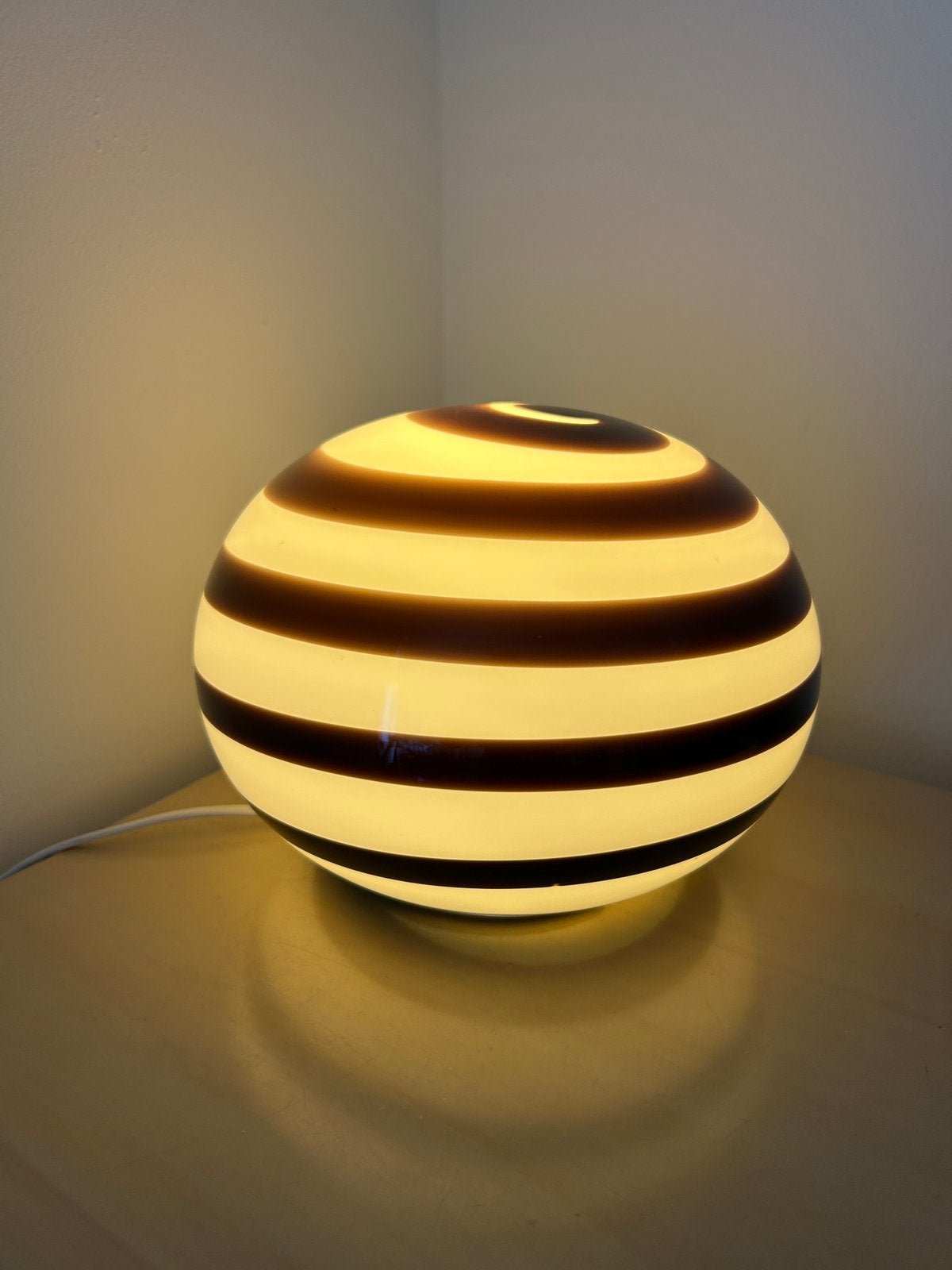 Ilu di vetro swirl zebra lamp - design, Overige merken, Meerkleurig, Zo goed als nieuw, Glas