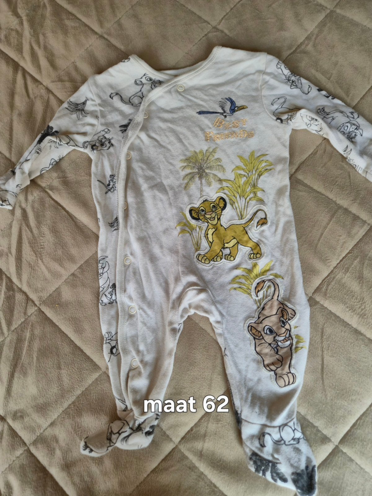 Schattige Disney Leeuwenkoning romper maat 62, Kinderen en Baby's, Babykleding | Maat 62, Disney, Gebruikt, Jongetje of Meisje