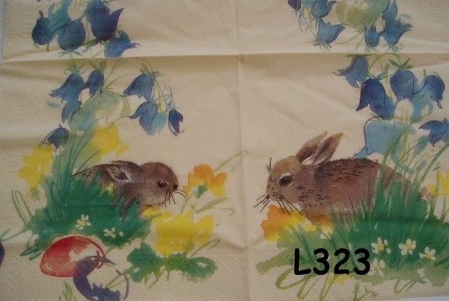 OPRUIMING servetten decoupage * konijn L323 – 17x, Verzenden, Nieuw