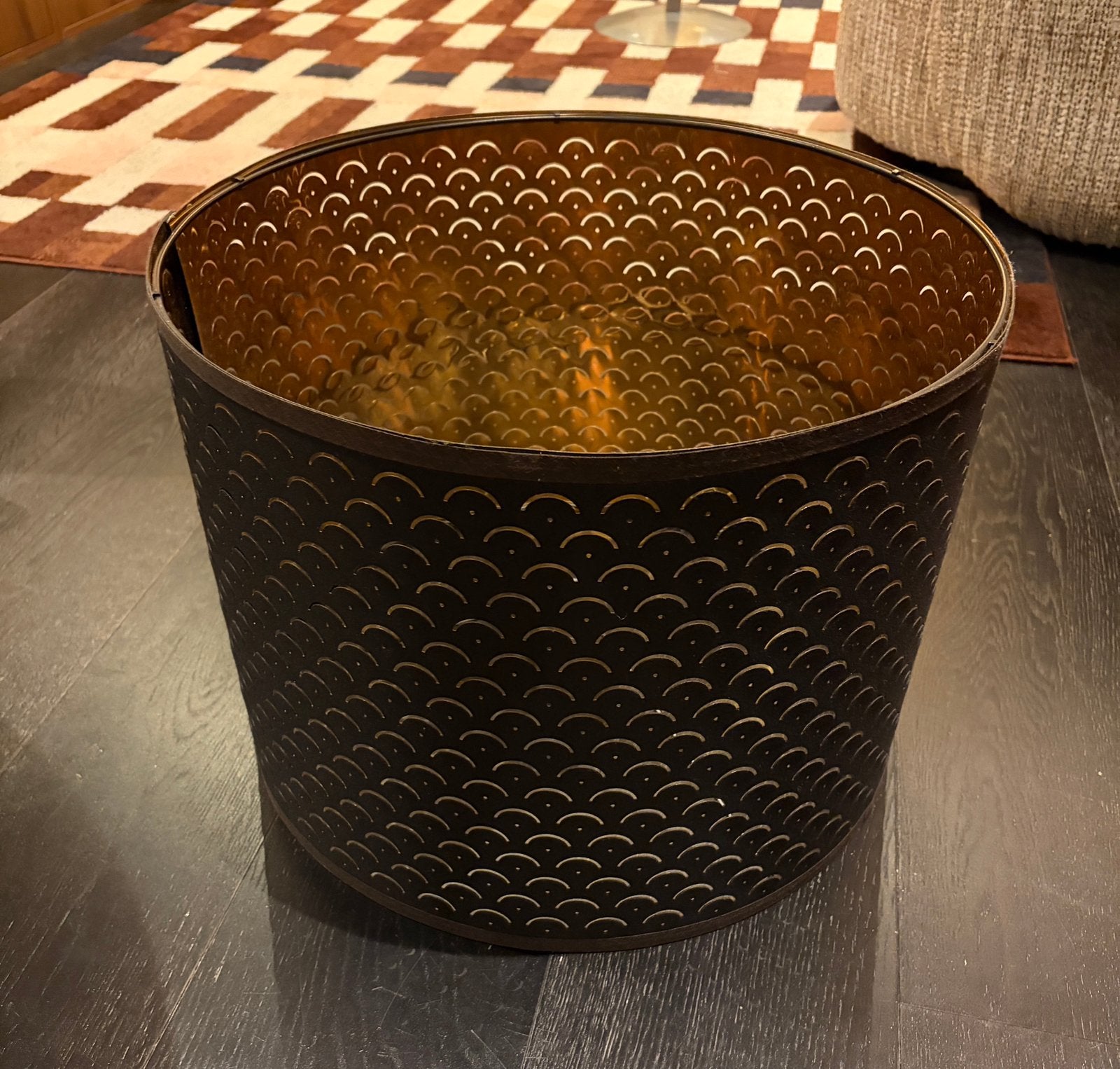 Ikea Nymö Lampshade black/brass, Ophalen, Zo goed als nieuw, Rond, 44 cm