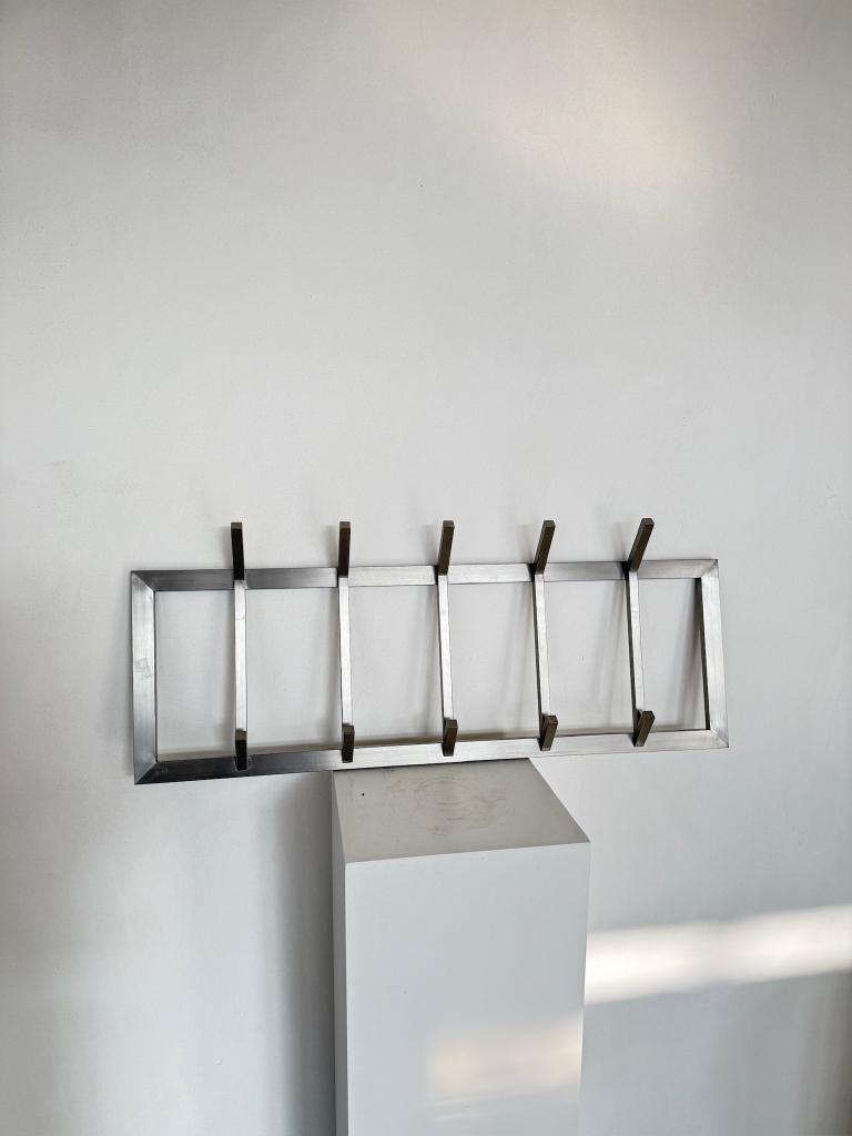 Kapstok - Coat hanger - Wall - Silver - RVS, Wandkapstok, Ophalen of Verzenden, Zo goed als nieuw, Minder dan 100 cm