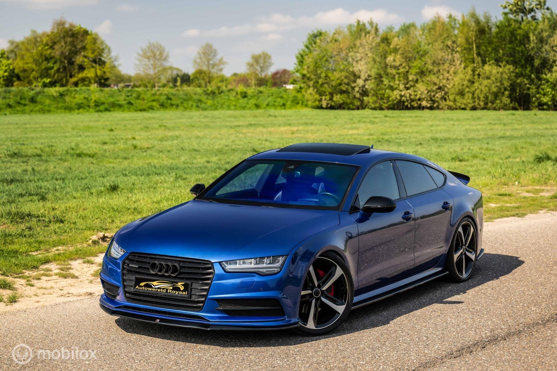Dikke Audi A7 3.0BITDI*410PK*UNIEK*, Auto's, Audi, Gebruikt, Zwart, Overige carrosserieën, Blauw