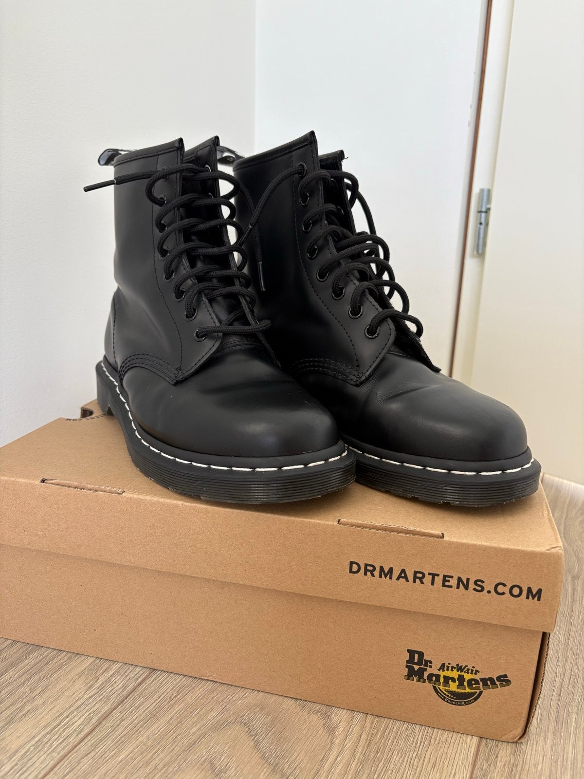 Dr. Martens 1460 WS Black Smooth laarzen - Zo goed als nieuw, Ophalen of Verzenden, Zo goed als nieuw, Zwart, Lage of Enkellaarzen