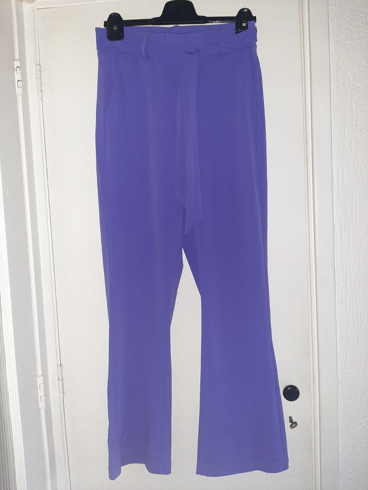 ZOSO travelstof broek maat L, Kleding | Dames, Verzenden, Paars, Maat 42/44 (L), Zo goed als nieuw