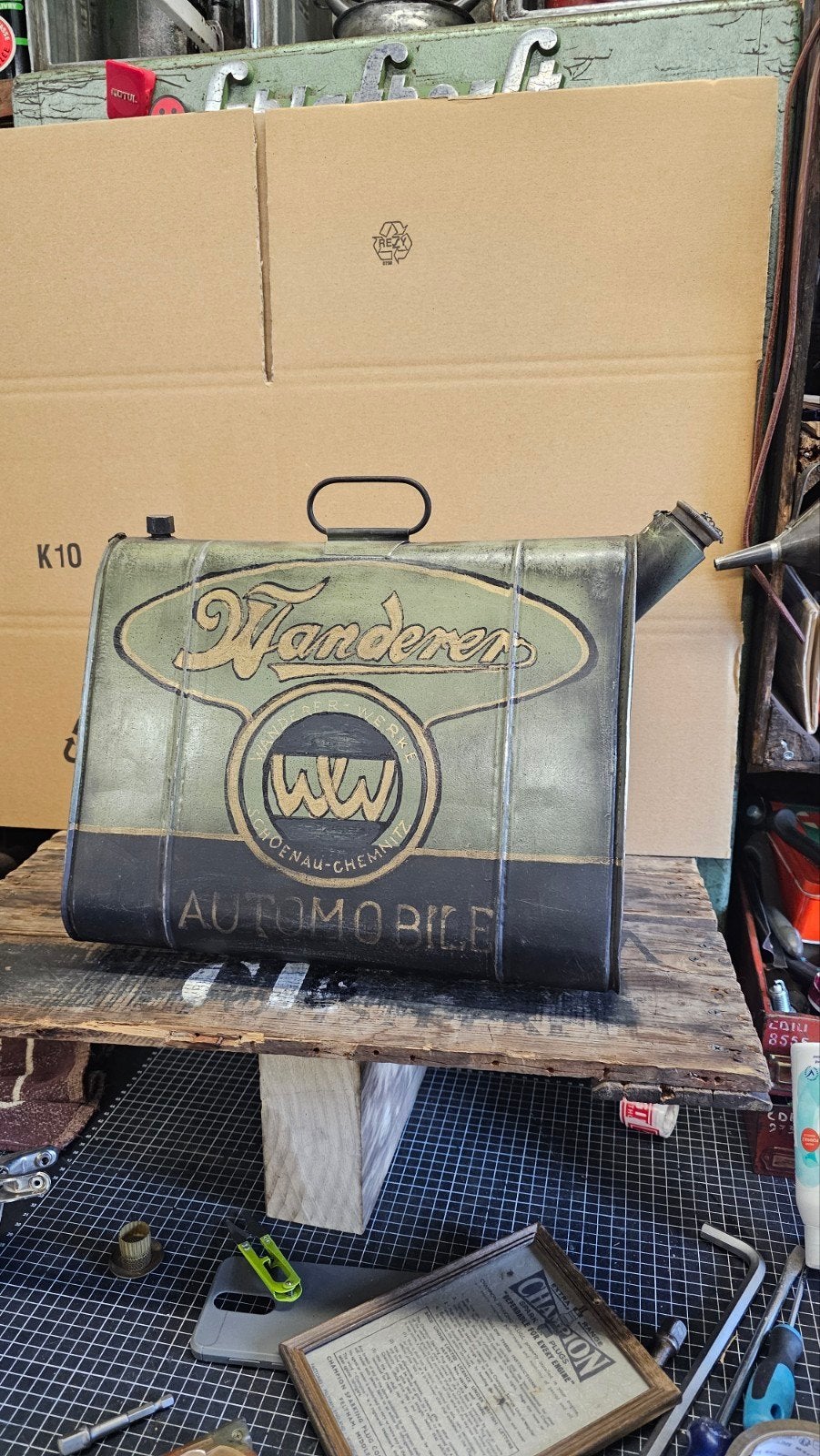 olieblik jerrycan kunstwerkje, Ophalen of Verzenden