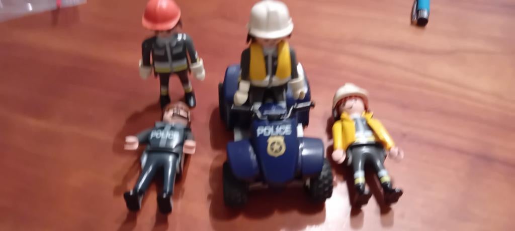 lego politie frictie motor van lego met 4 politie popjes, Ophalen of Verzenden
