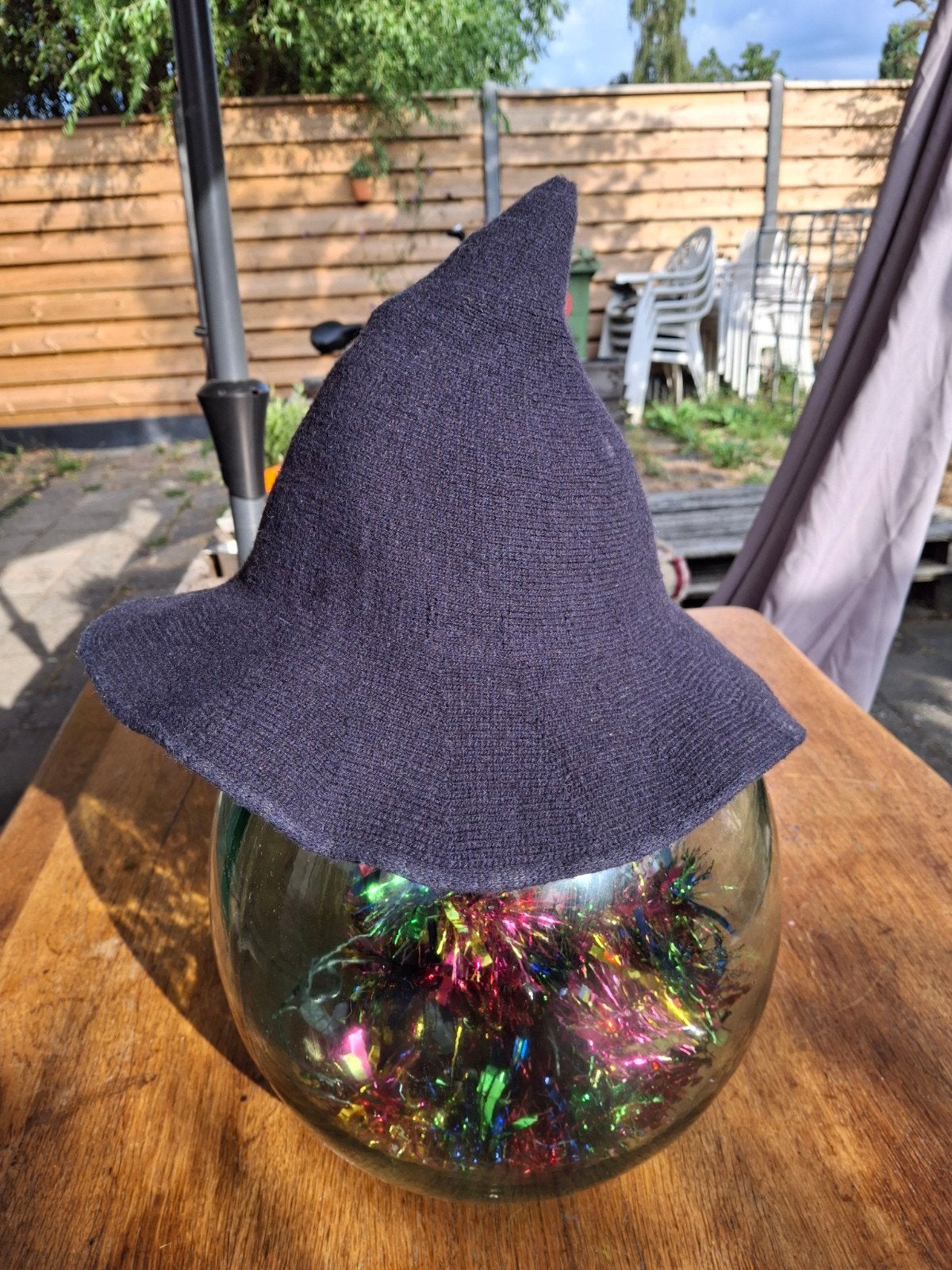 Fantasy Hoedje voor Elfje/Heksje - Navy - 55cm omtrek, Ophalen of Verzenden, Zo goed als nieuw, Handschoenen, Hoed of Pet