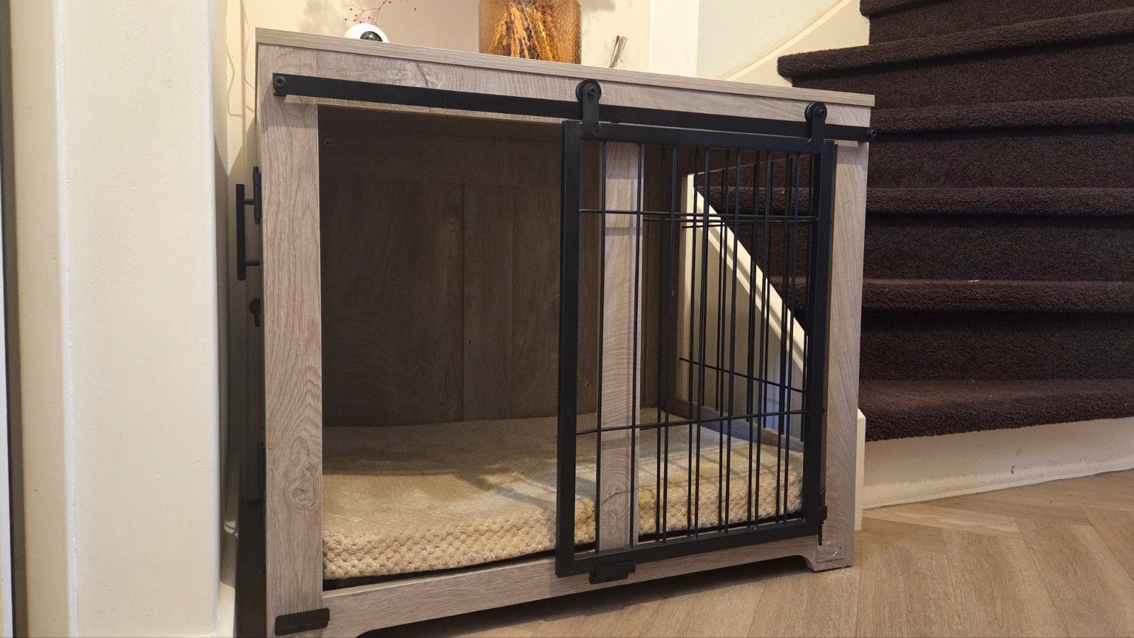 Hondenbench zo goed als nieuw - 98x73.5x84 cm Licht Hout, Dieren en Toebehoren, Ophalen, Zo goed als nieuw