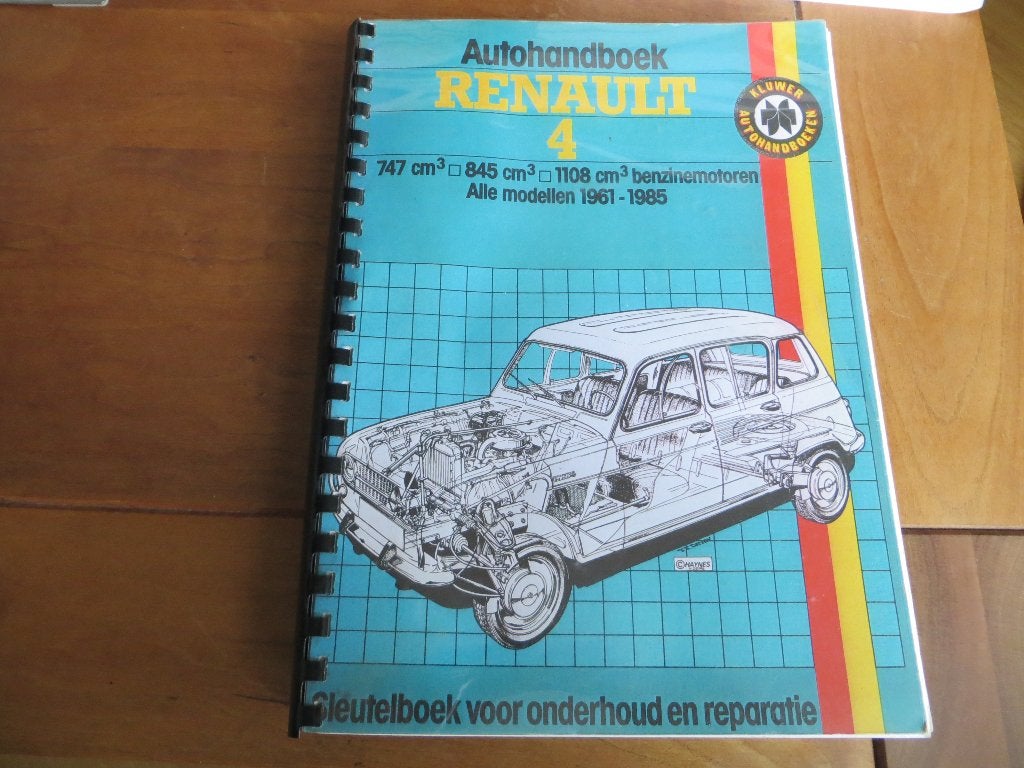Kluwer Autohandboek vraagbaak Renault 4 1961 - 1985 316 blz, Ophalen of Verzenden