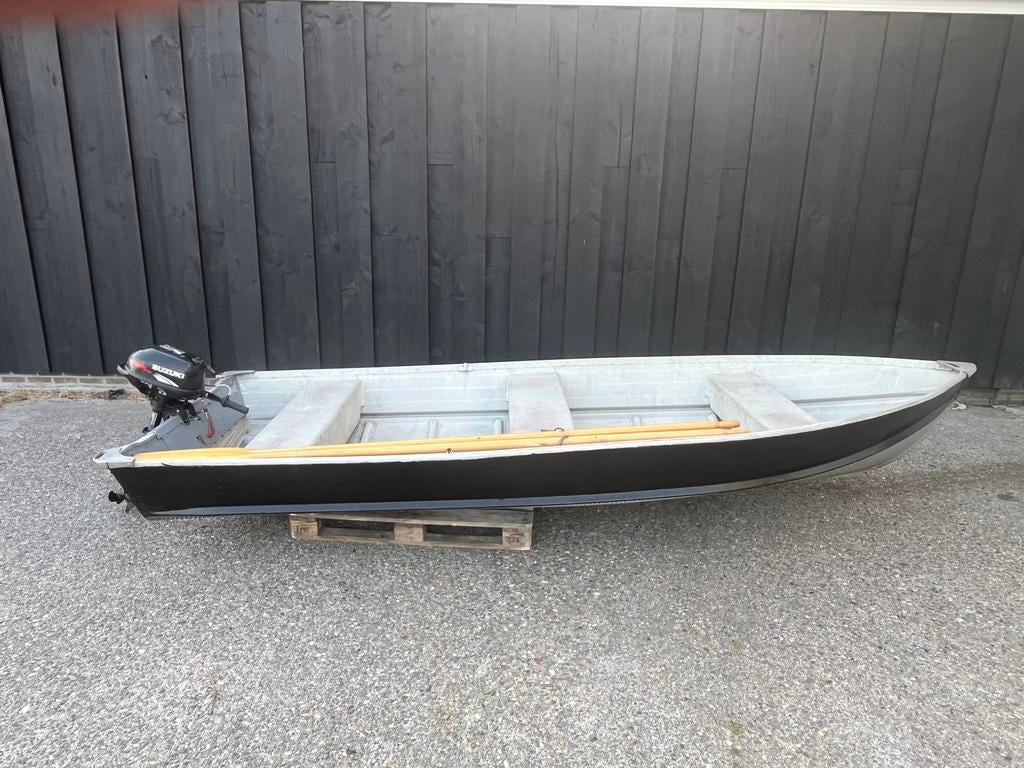 Quicksilver 410 SL Aluminium boot Incl. Buitenboordmotor, Watersport en Boten, Vis- en Consoleboten, Ophalen, Gebruikt, 4 m, Tot 10 pk