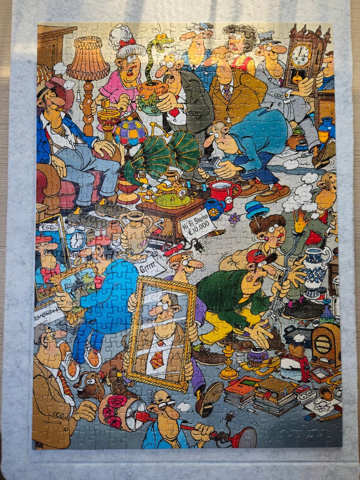 Puzzel Jan van Haasteren, Vlooienmarkt.  500 stukjes, Ophalen of Verzenden, 500 t/m 1500 stukjes, Zo goed als nieuw, Legpuzzel