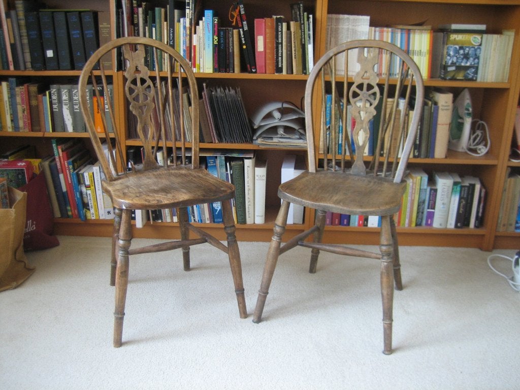 Set van 2 Antieke Engelse Windsor Stoelen (Opknappers, Ophalen