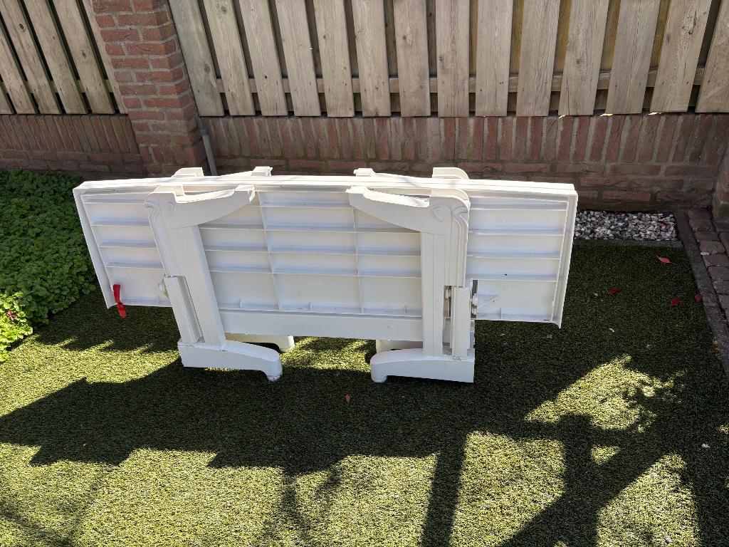 Tuin tafel inklapbaar, wit, Hartman., Ophalen, Gebruikt, Rechthoekig, Kunststof