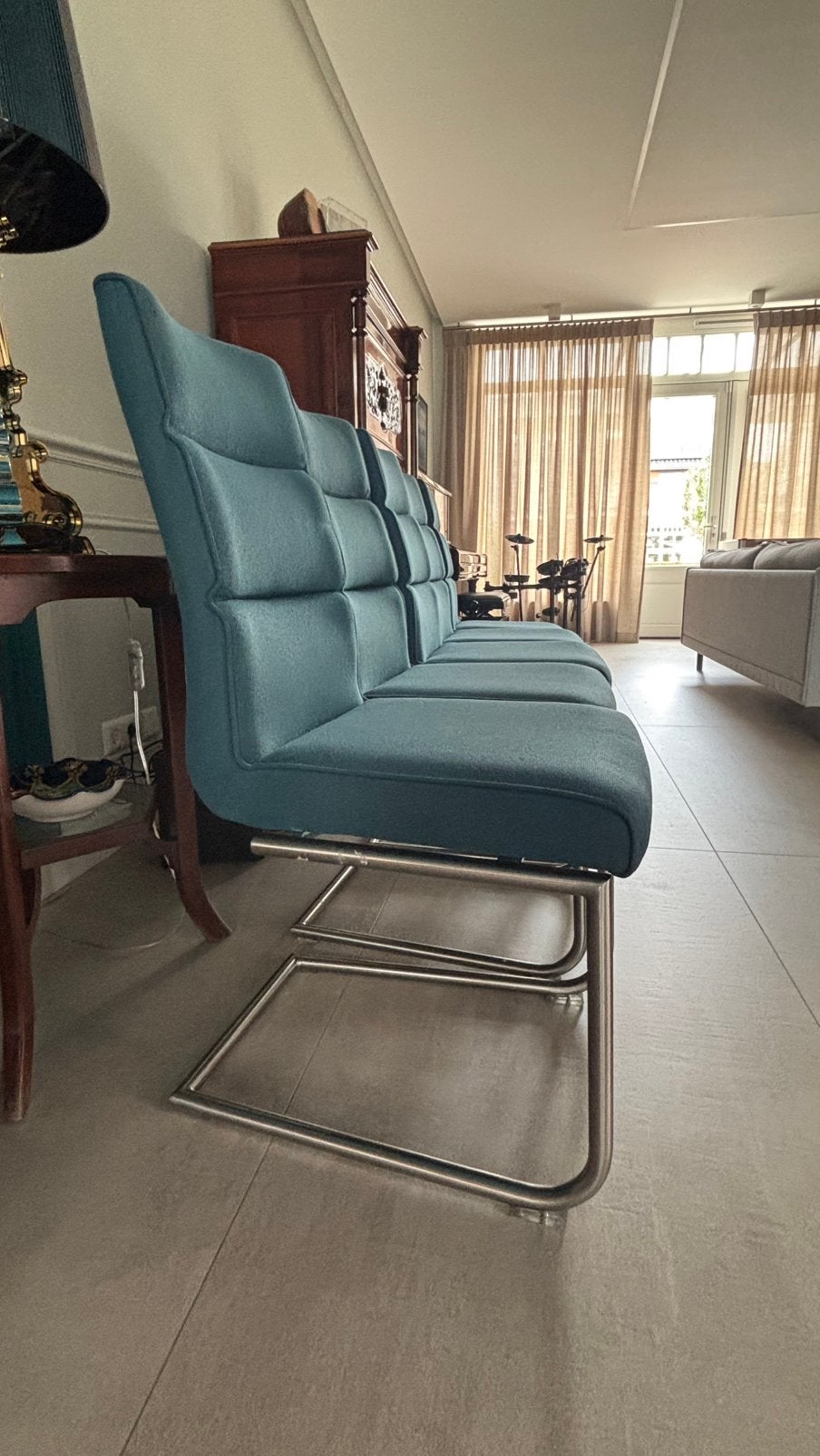 Modern Chairs for living room (blue-green colour), Ophalen, Kunststof, Overige kleuren, Zo goed als nieuw