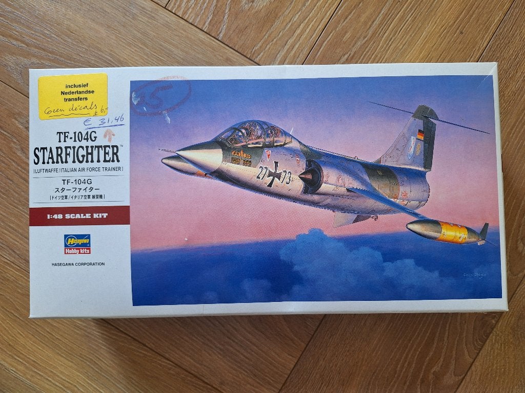 1:48 / 1/48 Hasegawa TF-104G Starfighter, Hasegawa, Ophalen of Verzenden, Zo goed als nieuw, Groter dan 1:72