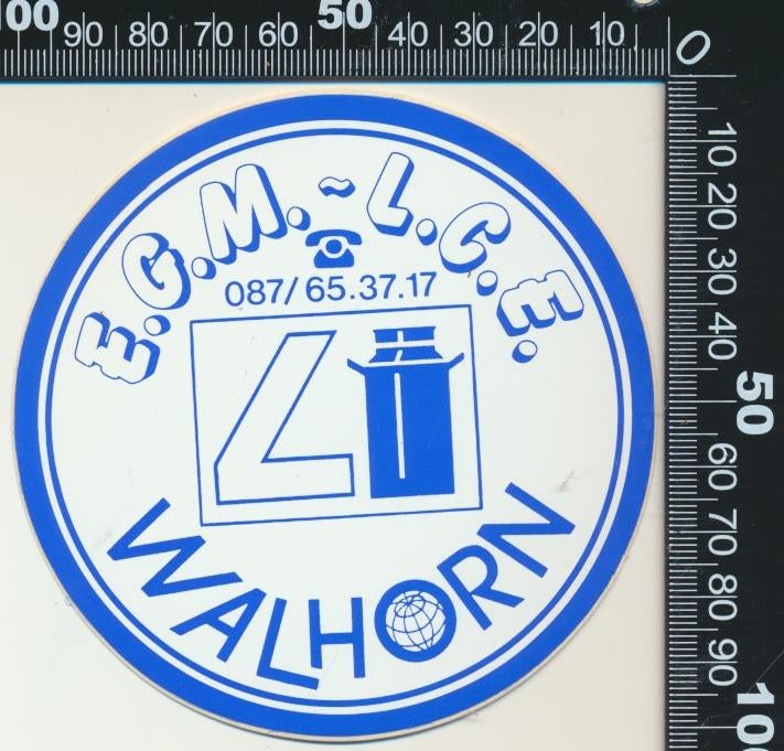 Sticker: EGM LCE Walhorn, Ophalen of Verzenden, Zo goed als nieuw, Bedrijf of Vereniging