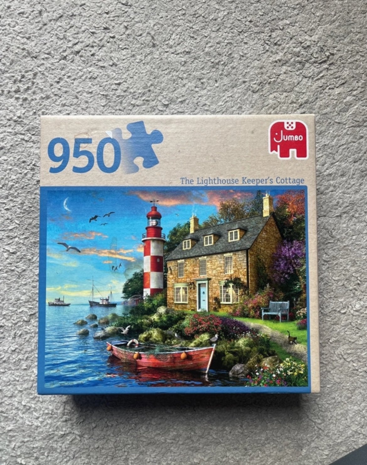 Jumbo Legpuzzel 950 stukjes - The Lighthouse Keeper's Cottag, Ophalen of Verzenden, 500 t/m 1500 stukjes, Gebruikt, Legpuzzel