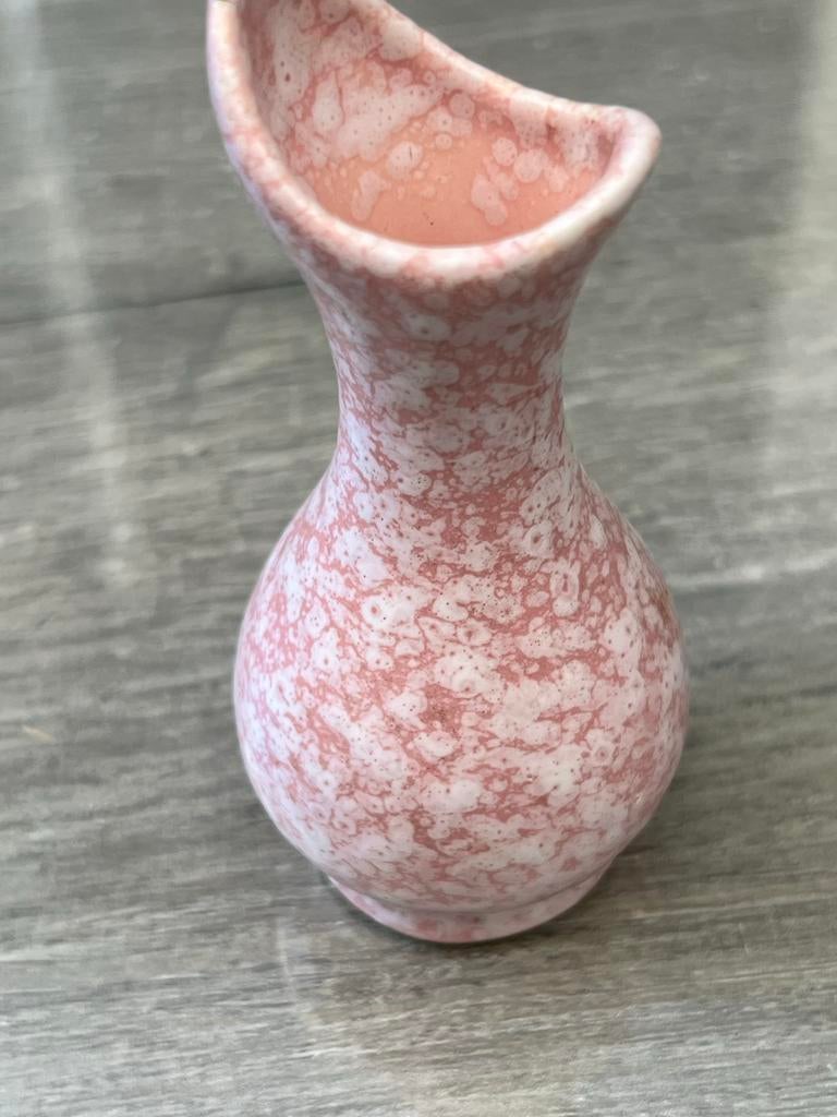 Vintage roze spikkelvaasje - West Germany 447, Antiek en Kunst, Ophalen of Verzenden