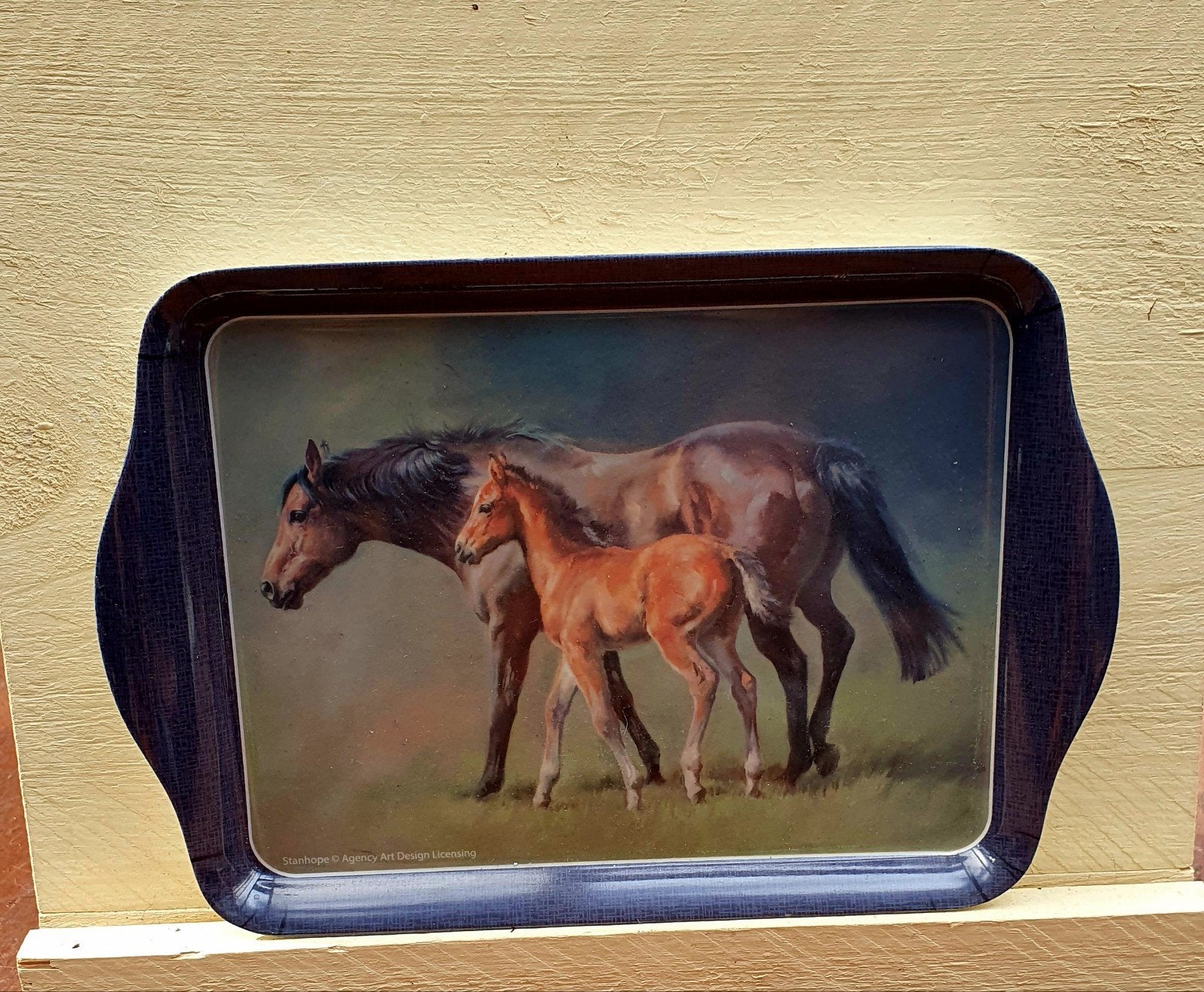 Ashdene Melamine Dienblad Paarden/Veulen 21x14, Meerkleurig, Overige stijlen, Nieuw, Kunststof