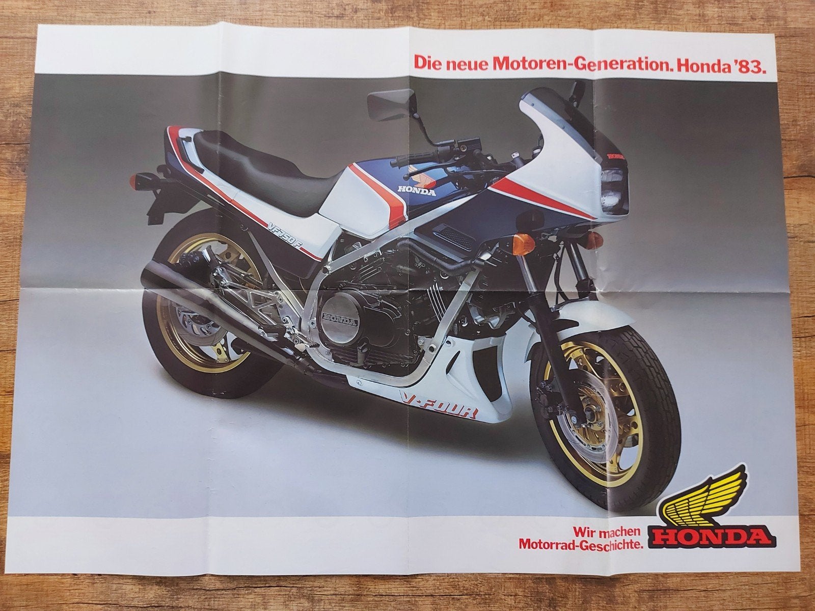 1983 Duitse Honda motorfiets programma folder, Ophalen of Verzenden, Honda