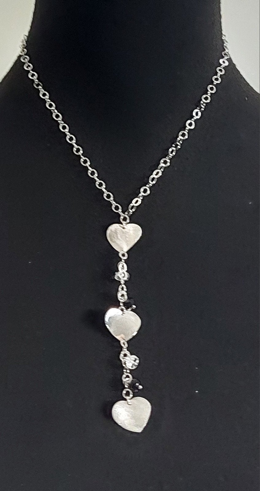 Zilveren ketting 925 zilver met hartjes hanger, Ophalen of Verzenden, Zilver, Zilver, Met kristal