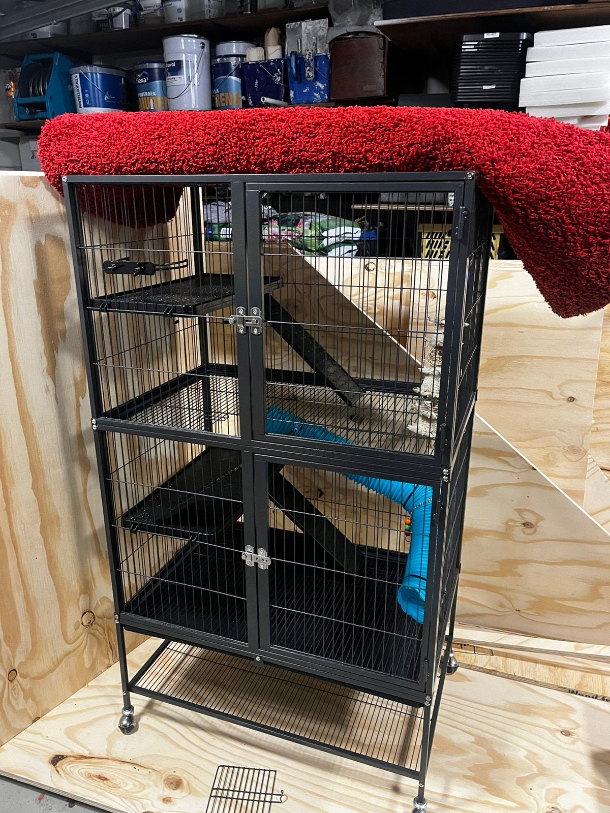 Fret en chinchilla  kooi, Ophalen, Kooi, 110 cm of meer, Zo goed als nieuw