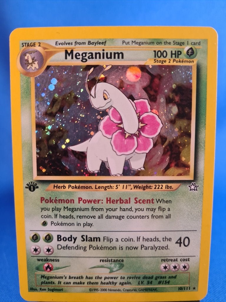 Meganium 10/111 - Neo Genesis (1st edition), Hobby en Vrije tijd, Verzamelkaartspellen | Pokémon, Verzenden, Gebruikt