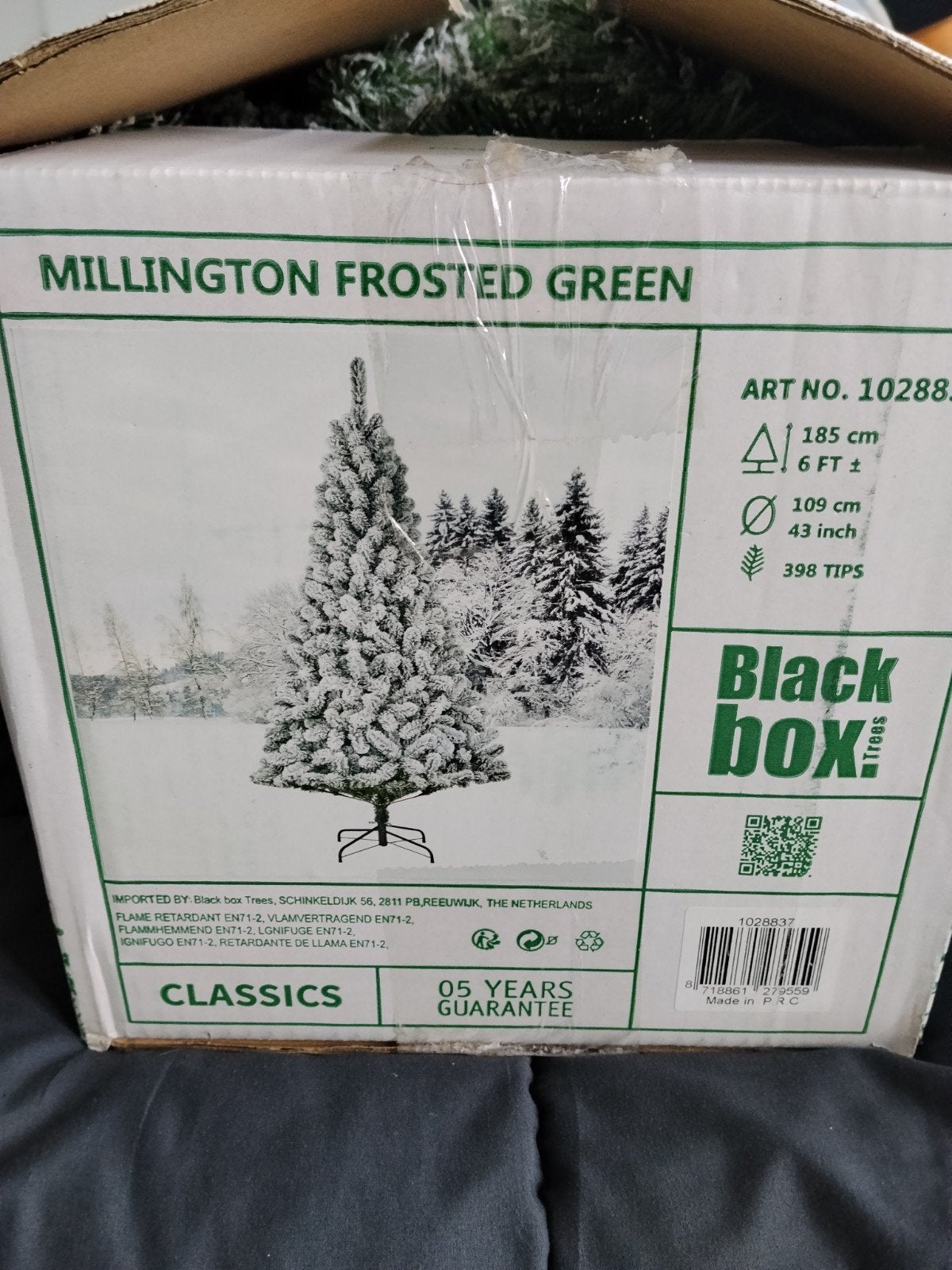Kunstkerstboom – Millington Frosted Green – 185 cm, Ophalen, Zo goed als nieuw