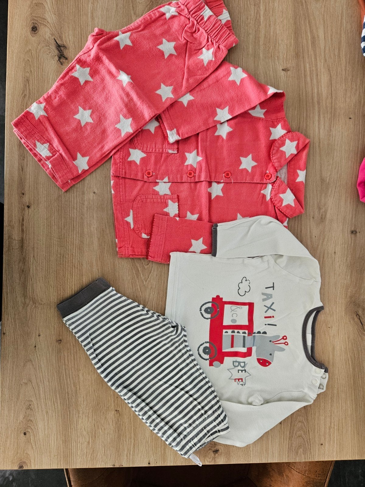 2 set pyjama's maat 74/80, Nacht- of Onderkleding, Meisje, Ophalen of Verzenden, Gebruikt