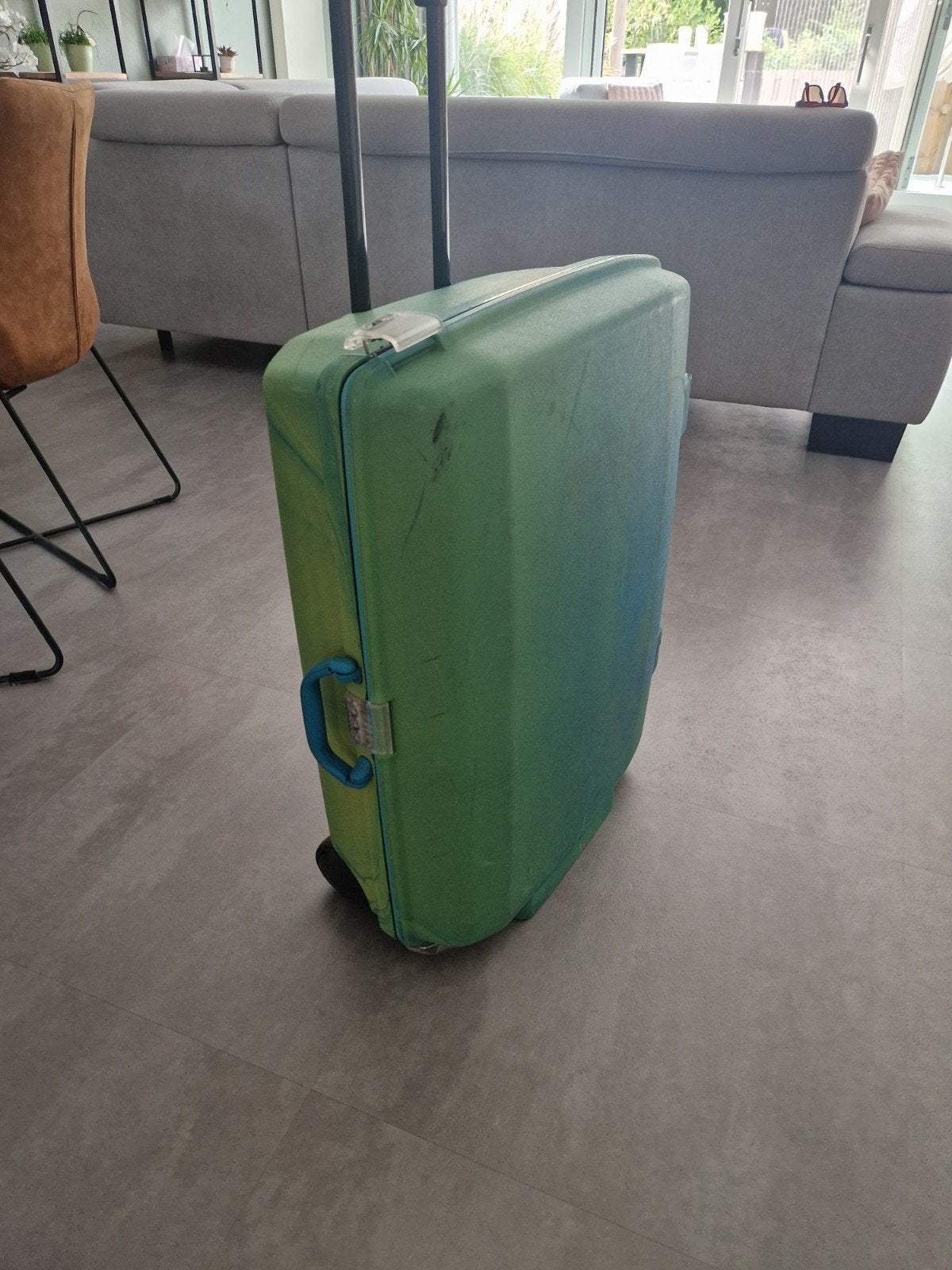 Samsonite Koffer - 74x58x30cm - Groen/Blauw, Ophalen, Gebruikt, Hard kunststof, 70 cm of meer