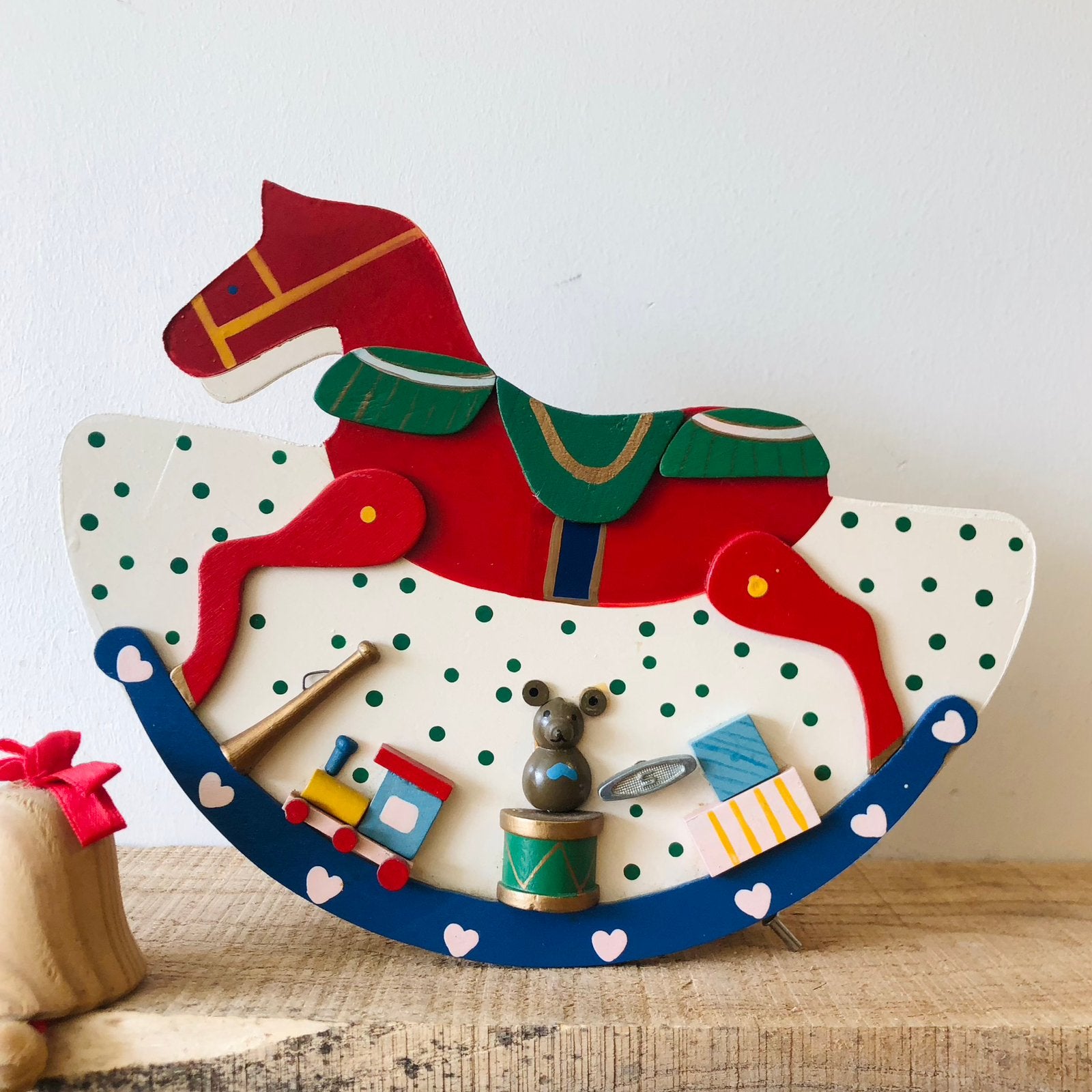 Antiek Vintage Kerst Muziekdoosje Hobbelpaardje ‘70s, Ophalen of Verzenden