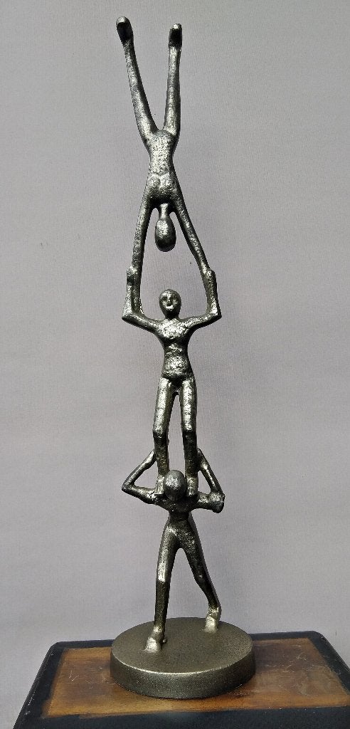 Groot beeld handstand teambuilding - NU VERZENDACTIE DHL!!!, Groep mensen, Beeld, Metaal, 50 - 100 cm